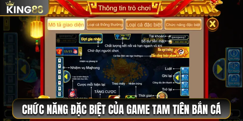 Khám phá các chức năng đặc biệt của game Tam Tiên 